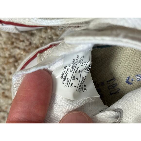 Converse All Star Red & White Kids/toddler/baby sneakers/shoes, High Tops; 4 - Picture 7 of 9